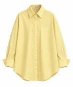 Katoenen blouse met dubbele knoopsluiting – geel