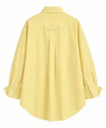 Katoenen blouse met dubbele knoopsluiting – geel