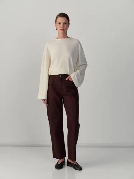 Cropped jeans – bruin