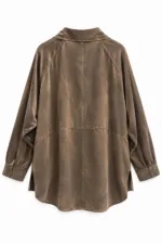 Blouse met stiknaaddetail – khaki