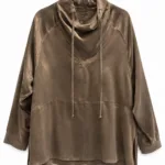 Blouse met stiknaaddetail – khaki