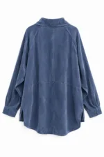 Blouse met stiknaaddetail – indigo