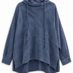 Blouse met stiknaaddetail – indigo