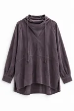 Blouse met stiknaaddetail – paars