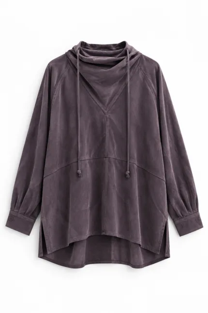 Blouse met stiknaaddetail – paars