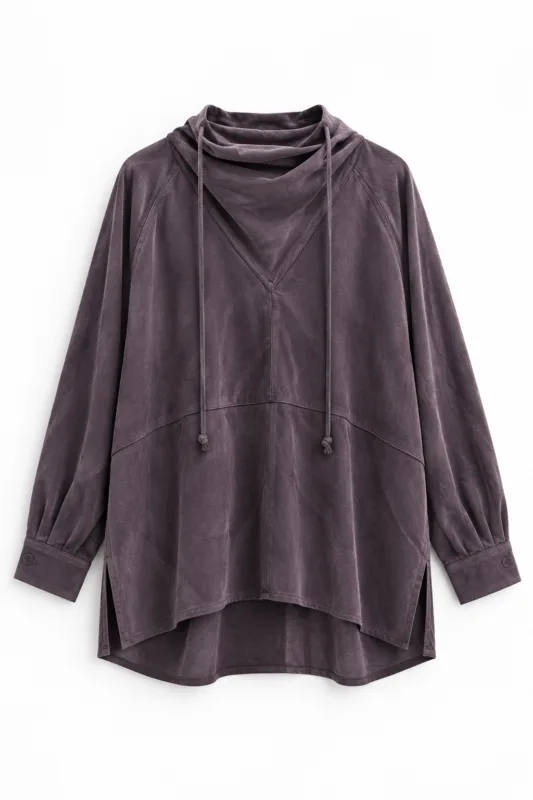 Blouse met stiknaaddetail – paars