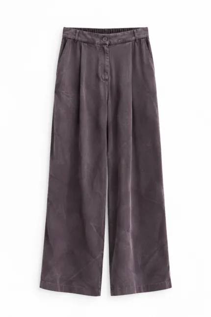 Pantalon met stiknaaddetail – pruim
