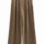 Pantalon met stiknaaddetail – khaki