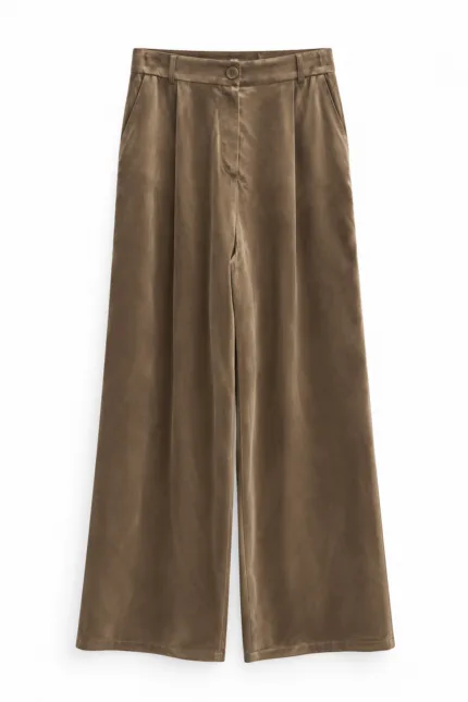 Pantalon met stiknaaddetail – khaki