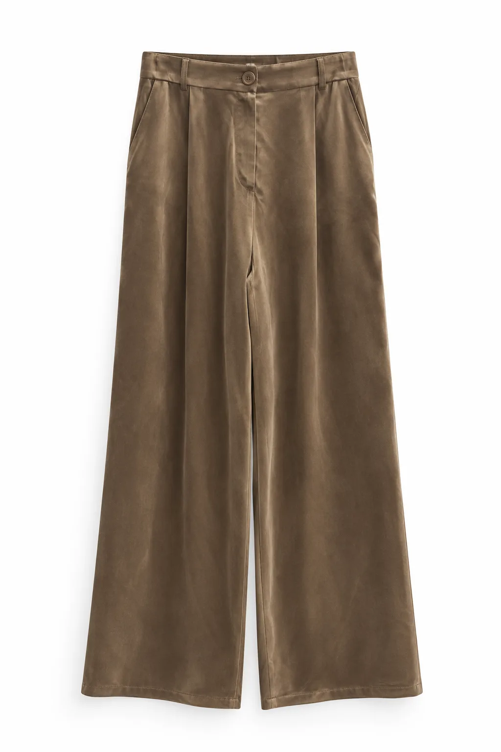 Pantalon met stiknaaddetail – khaki Pantalon met stiknaaddetail – khaki