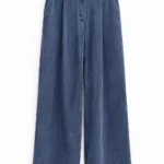 Pantalon met stiknaaddetail – marineblauw