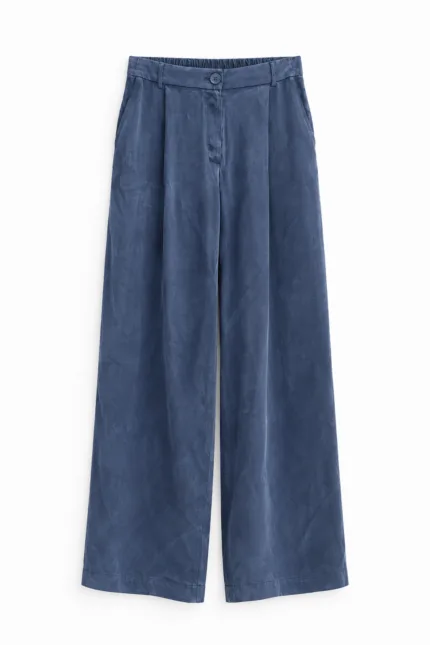Pantalon met stiknaaddetail – marineblauw