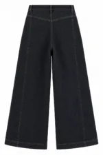 Denim broek met stiksels – antraciet
