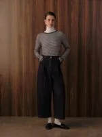 Denim broek met stiksels – marineblauw