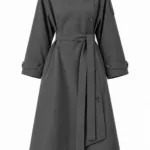 Trenchcoat met ruitdetail – grijs