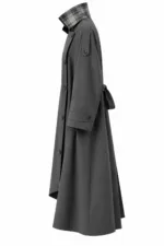 Trenchcoat met ruitdetail – grijs