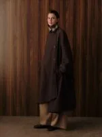 Trenchcoat met ruitdetail – bruin