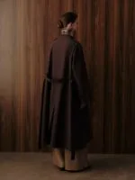 Trenchcoat met ruitdetail – bruin