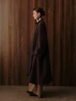 Trenchcoat met ruitdetail – bruin