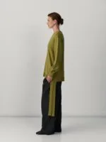 Gebreide top met strik opzij – groen