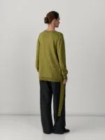 Gebreide top met strik opzij – groen